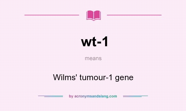 What does wt-1 mean? It stands for Wilms` tumour-1 gene