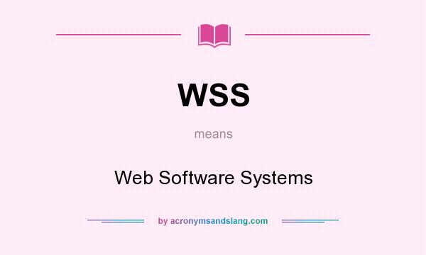 What does WSS mean? It stands for Web Software Systems