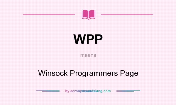 What does WPP mean? It stands for Winsock Programmers Page