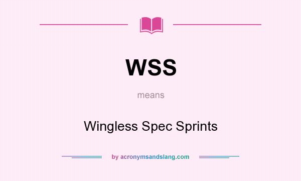 What does WSS mean? It stands for Wingless Spec Sprints