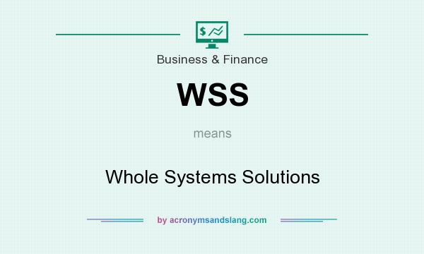 What does WSS mean? It stands for Whole Systems Solutions
