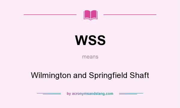 What does WSS mean? It stands for Wilmington and Springfield Shaft