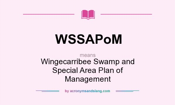 What does WSSAPoM mean? It stands for Wingecarribee Swamp and Special Area Plan of Management