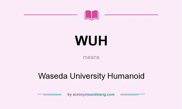 What does WUH mean? It stands for Waseda University Humanoid