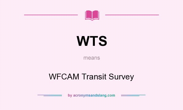 What does WTS mean? It stands for WFCAM Transit Survey