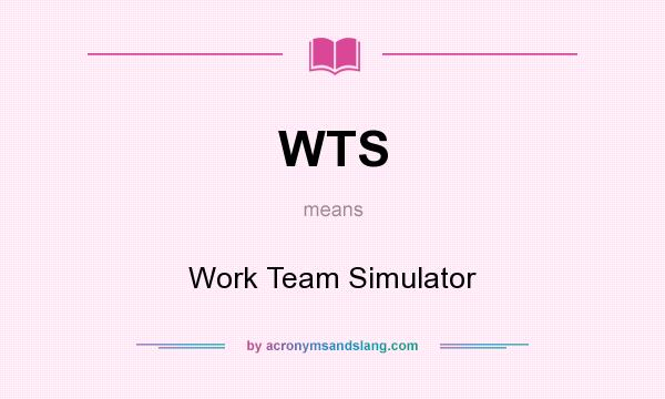 What does WTS mean? It stands for Work Team Simulator