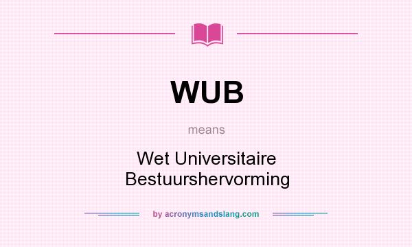 What does WUB mean? It stands for Wet Universitaire Bestuurshervorming