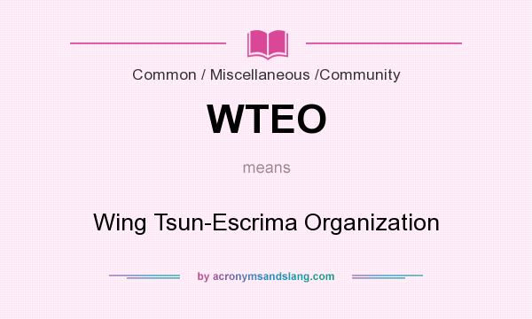 What does WTEO mean? It stands for Wing Tsun-Escrima Organization