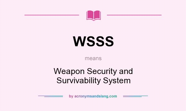 What does WSSS mean? It stands for Weapon Security and Survivability System