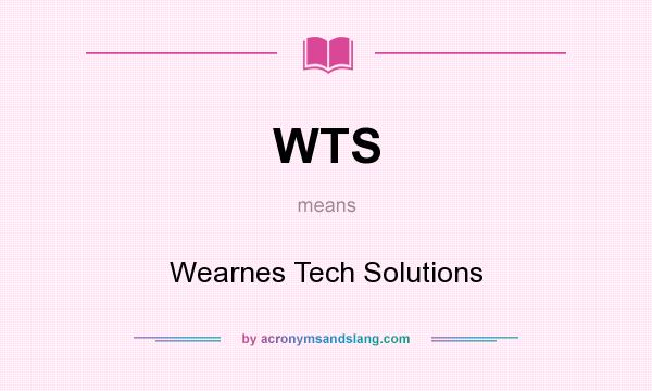 What does WTS mean? It stands for Wearnes Tech Solutions