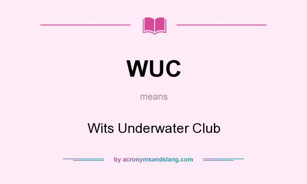 What does WUC mean? It stands for Wits Underwater Club