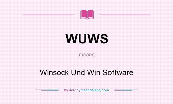 What does WUWS mean? It stands for Winsock Und Win Software