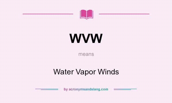 What does WVW mean? It stands for Water Vapor Winds