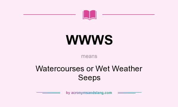 What does WWWS mean? It stands for Watercourses or Wet Weather Seeps
