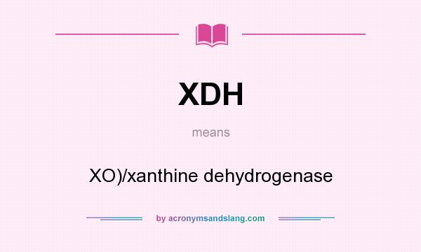 What does XDH mean? It stands for XO)/xanthine dehydrogenase