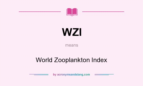 What does WZI mean? It stands for World Zooplankton Index