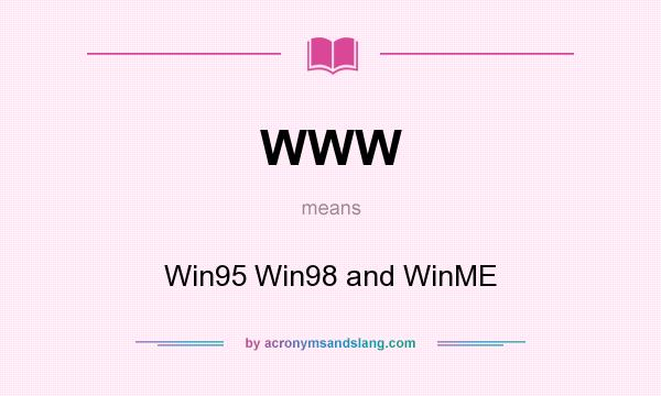 What does WWW mean? It stands for Win95 Win98 and WinME