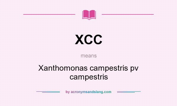 What does XCC mean? It stands for Xanthomonas campestris pv campestris