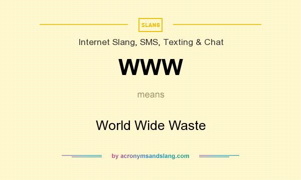 What does WWW mean? It stands for World Wide Waste