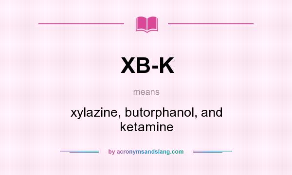 What does XB-K mean? It stands for xylazine, butorphanol, and ketamine