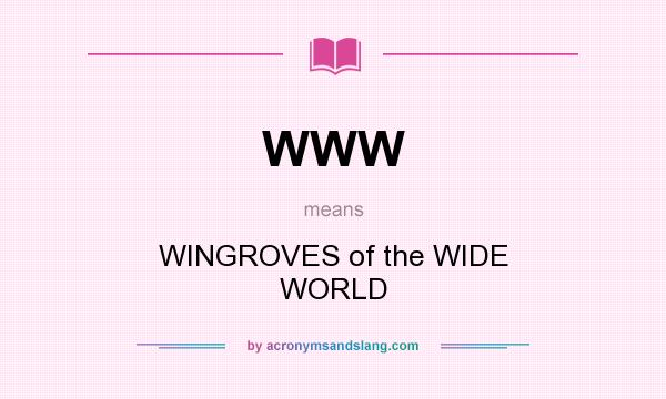 What does WWW mean? It stands for WINGROVES of the WIDE WORLD