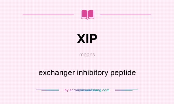 What does XIP mean? It stands for exchanger inhibitory peptide
