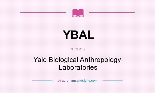 What does YBAL mean? It stands for Yale Biological Anthropology Laboratories
