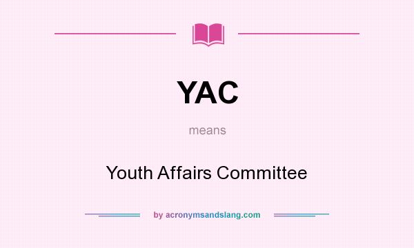 What does YAC mean? It stands for Youth Affairs Committee