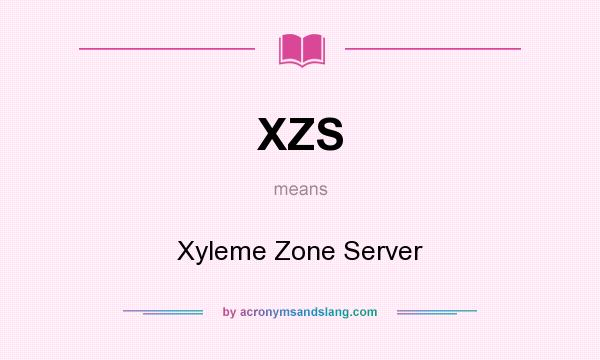What does XZS mean? It stands for Xyleme Zone Server