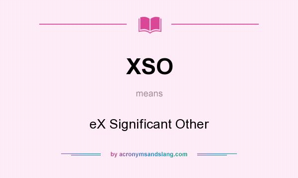 What does XSO mean? It stands for eX Significant Other