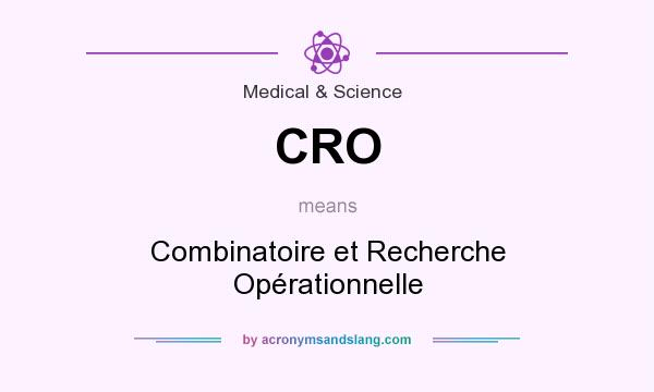What does CRO mean? It stands for Combinatoire et Recherche Opérationnelle