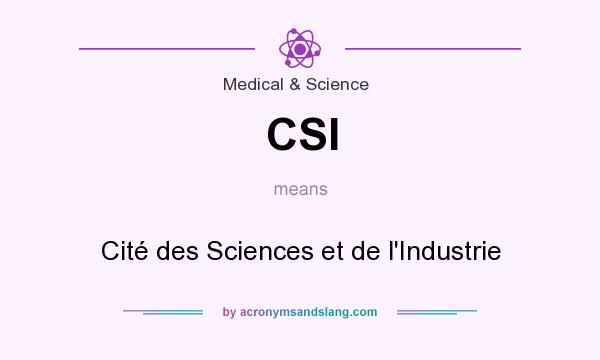 What does CSI mean? It stands for Cité des Sciences et de l`Industrie