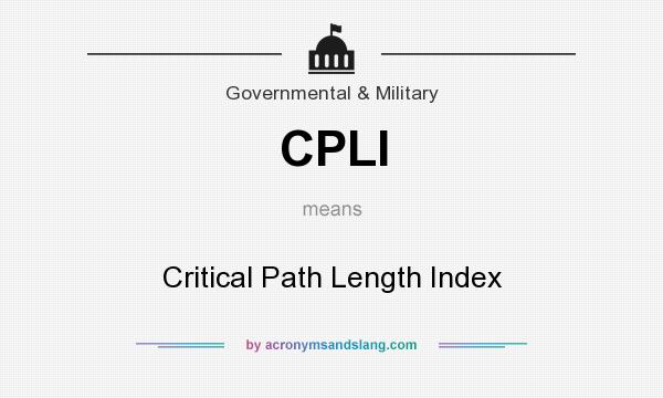 What does CPLI mean? It stands for Critical Path Length Index