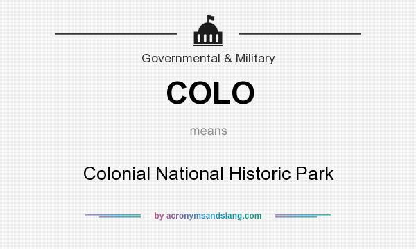 What does COLO mean? It stands for Colonial National Historic Park