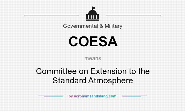 What does COESA mean? It stands for Committee on Extension to the Standard Atmosphere