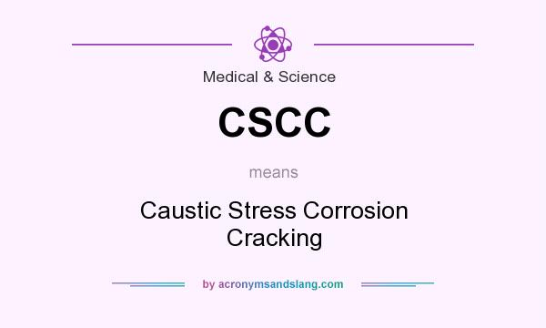 What does CSCC mean? It stands for Caustic Stress Corrosion Cracking
