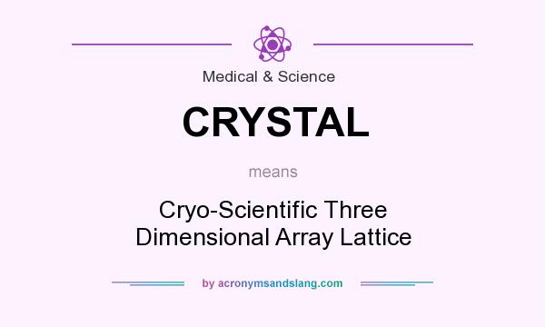 What does CRYSTAL mean? It stands for Cryo-Scientific Three Dimensional Array Lattice