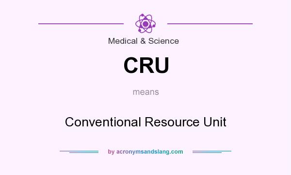 What does CRU mean? It stands for Conventional Resource Unit