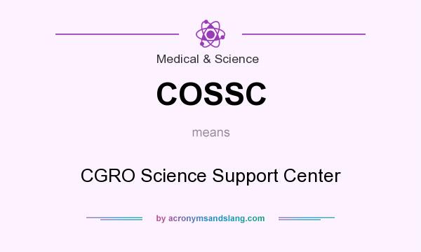 What does COSSC mean? It stands for CGRO Science Support Center