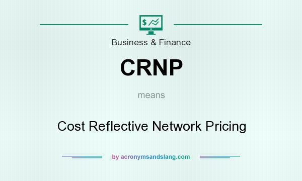 What does CRNP mean? It stands for Cost Reflective Network Pricing
