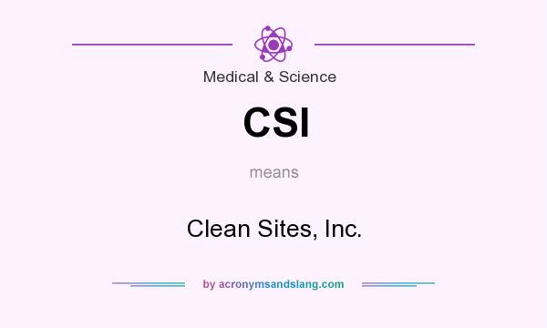 What does CSI mean? It stands for Clean Sites, Inc.