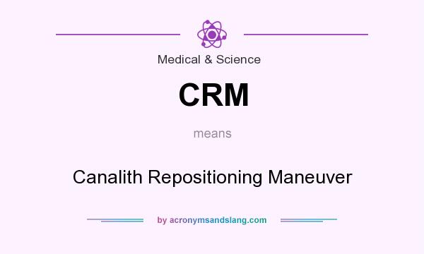 What does CRM mean? It stands for Canalith Repositioning Maneuver
