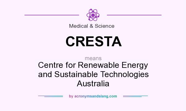 What does CRESTA mean? It stands for Centre for Renewable Energy and Sustainable Technologies Australia
