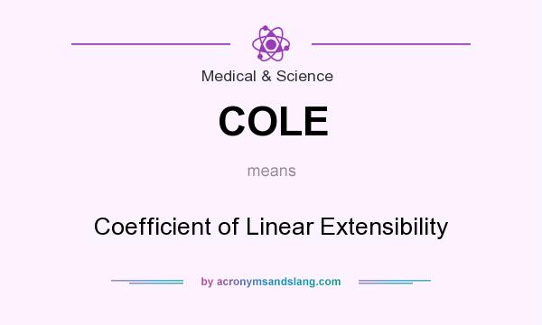 What does COLE mean? It stands for Coefficient of Linear Extensibility