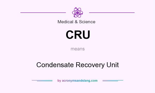 What does CRU mean? It stands for Condensate Recovery Unit