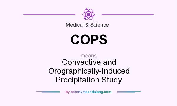 What does COPS mean? It stands for Convective and Orographically-Induced Precipitation Study