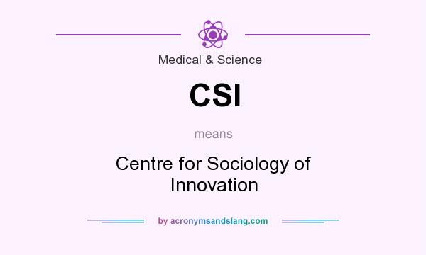 What does CSI mean? It stands for Centre for Sociology of Innovation