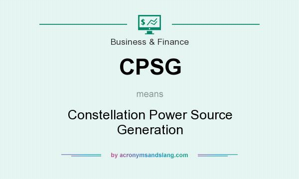 What does CPSG mean? It stands for Constellation Power Source Generation