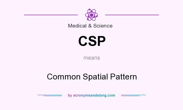 What does CSP mean? It stands for Common Spatial Pattern