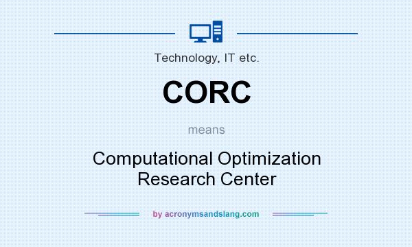 What does CORC mean? It stands for Computational Optimization Research Center